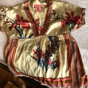 Floral silk blouse